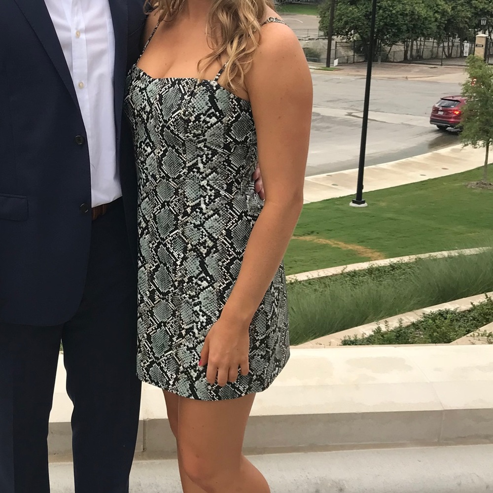 Leather Snakeskin Dress